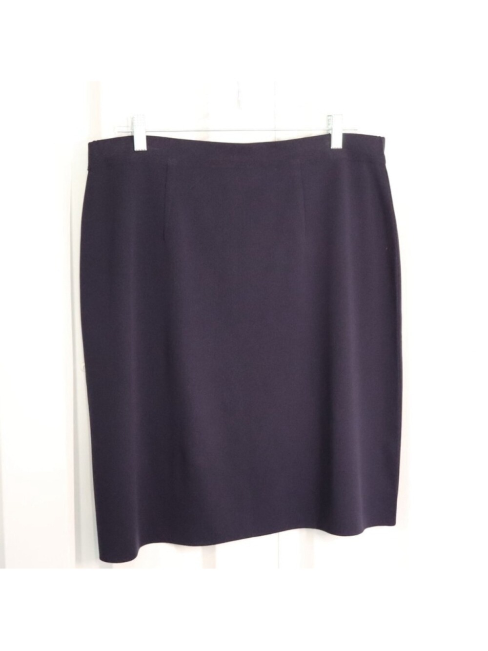 Misook Women's Navy Blue Stretch Pencil Skirt Size XL Acrylic Minimalist Basic